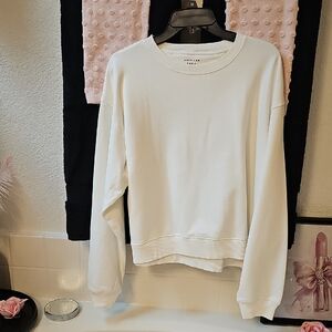 American Eagle Outfitters Cream Crewneck Top